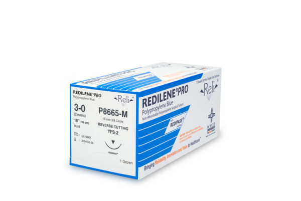 Suture, Redilene, Blue, Monofilament, YFS-2, RELI® Non-Absorbable, Polypropylene by Myco Medical  ID P8665-M